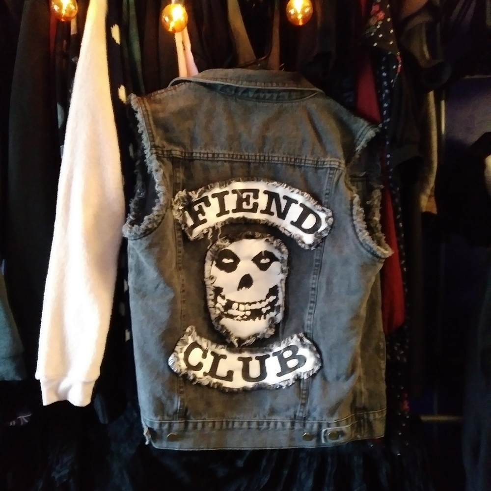 Misfits Denim Vest Fiend Club Small